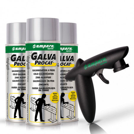 Zestaw do galwanizacji na zimno: Aerozole GALVA PROCAT® + uchwyt