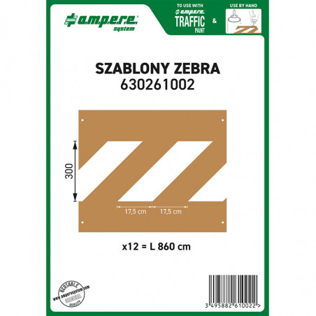 Szablony ZEBRA do wyznaczania stref niebezpiecznych/ przejść dla pieszych