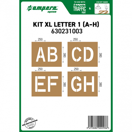 Szablony LITERY XL A-H 38 cm