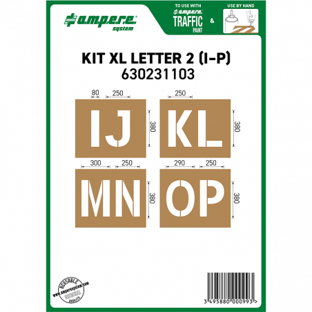 Szablony LITERY XL I-P 38 cm